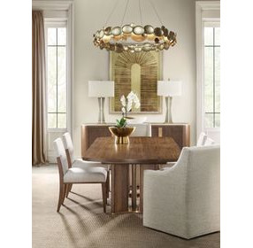 Eleana Beige Upholstered Arm Chair with Casters