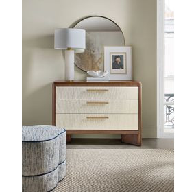 Eleana Medium Brown and Cream 3 Drawer Accent Chest