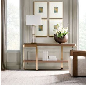 Eleana Medium Brown and Gold 72" Console Table