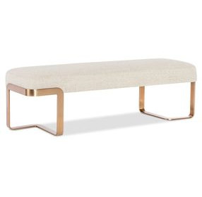 Eleana Beige Upholstered 59" Bed Bench