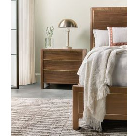 Eleana Medium Brown 3 Drawer Nightstand with Integrated Charging
