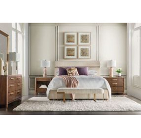 Eleana Beige Upholstered Queen Panel Bed