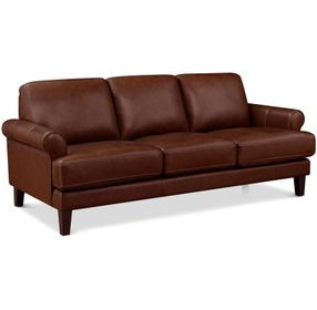 Soleil Brandy Leather 80" Sofa