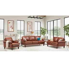 Soleil Brandy Leather Living Room Set