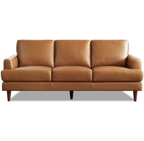 Ada Cognac Brown Leather Living Room Set