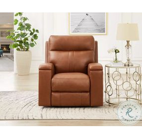 Varden Nutmeg Leather Zero Gravity Power Recliner with Power Headrest and USB Charging