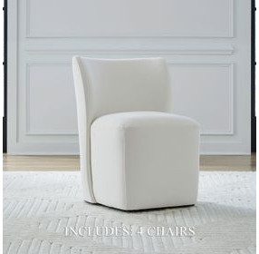 Accent Dining Ivory Upholstered Dining Chair Set of 4