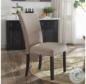 Nolan Linen Oak Side Chair Set of 2