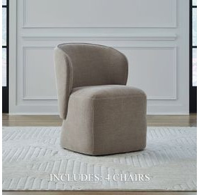 Accent Dining Truffle Upholstered Dining Chair with Casters Set of 4