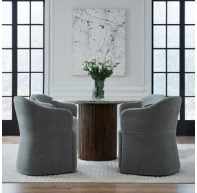 Accent Dining Sapphire Upholstered Dining Arm Chair with Casters