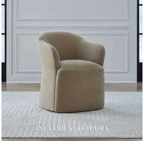 Accent Dining Wicker Upholstered Dining Arm Chair with Casters Set of 4