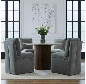 Accent Dining Sapphire Upholstered Pillowtop Dining Side Chair with Casters