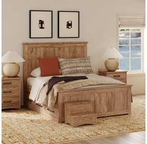 Oak Park Taupe Queen Storage Panel Bed with 9 Drawers