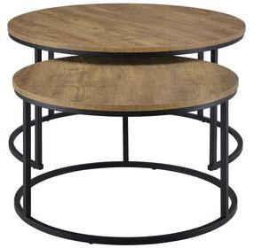 Lainey Mango Round Nesting Occassional Table Set