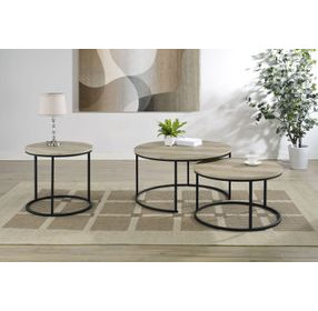 Lainey Distressed Pine Round End Table