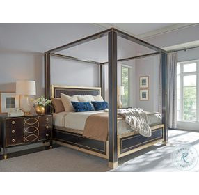 Carlyle Deep Espresso And Gold Regis California King Canopy Bed