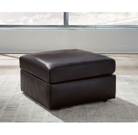 ModMax II Black Leather Oversized Accent Ottoman