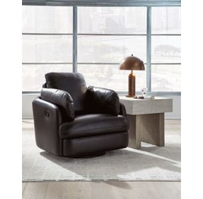 ModMax II Black Leather Swivel Glider Recliner