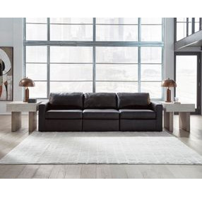 ModMax II Black Leather 3 Piece Modular Sofa
