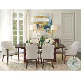 Rendezvous Walnut Double Pedestal Extendable Portman Dining Room Set