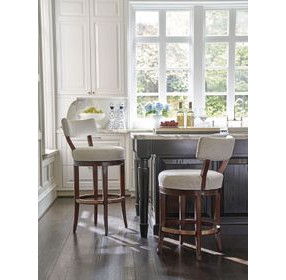 Giles Rendezvous White Upholstered Bar Stool