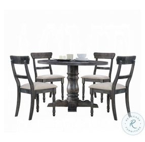 Leventis Light Brown Linen and Weathered Gray Side Chair Set of 2