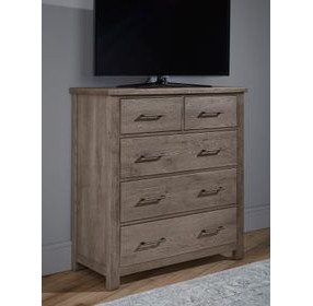 Dovetail Mystic Gray 5 Drawer Standing Dresser