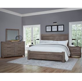 Dovetail Mystic Gray Poster Bedroom Set