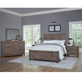 Dovetail Mystic Gray King Panel Bed