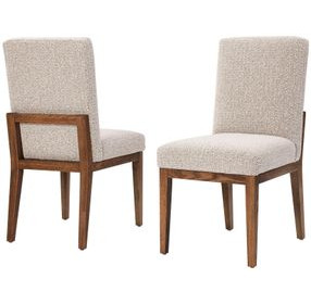 Dovetail Natural and Gray Performance Fabric Side Chair