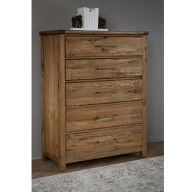 Dovetail Natural 5 Drawer Chest