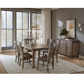 Dovetail Dining Aged Gray Dining Room Set