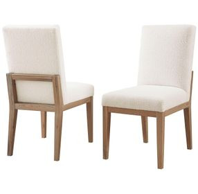 Dovetail Bleached White and White Performance Fabric Side Chair