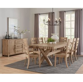 Dovetail Bleached White 73" Rectangular Dining Table