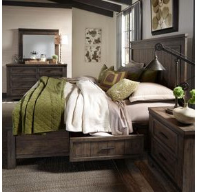 Thornwood Hills Rock Beaten Brown 3 Drawer Dresser with Mirror