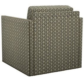 Hinsdale Gray and Brown Upholstered Swivel Chair with Nailhead Trim