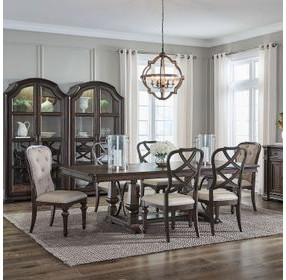 Provence Park Chateau Brown 2 Glass Door Bunching Display Cabinet Set of 2