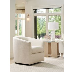 Sunset Key Candice Ivory Upholstered Swivel Chair