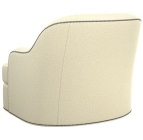 Alta Vista Cream Upholstered Swivel Chair with Nailhead Trim