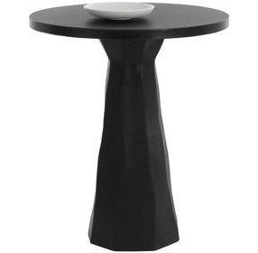 Kline Black 34" Round Concrete Top Outdoor Bar Table