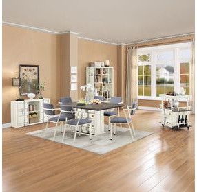 Cargo Antique Walnut and White Rectangular Dining Room Set