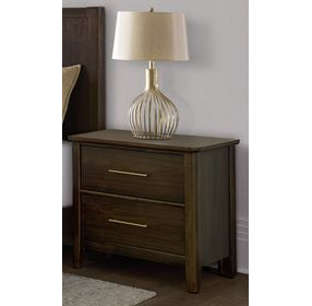 Nordhaven Nordic Walnut 2 Drawer Nightstand