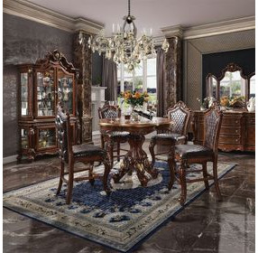 Picardy Brown Upholstered Counter Height Chair with Nailhead Trim Set of 2