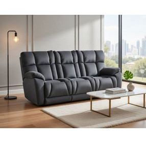Wild Card Charcoal Power Reclining Sofa With Power Headrest