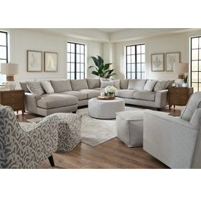 Durango Moose Beige 4 Piece Modular Sectional with LAF Chaise and Pillows