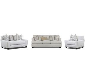 Durango Pewter Off White Performance Fabric 93" Living Room Set with Throw Pillows