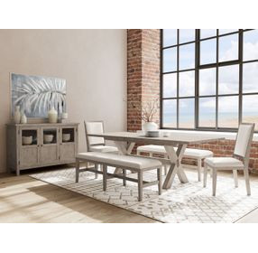 Bennett Cream Upholstered Dining Bench