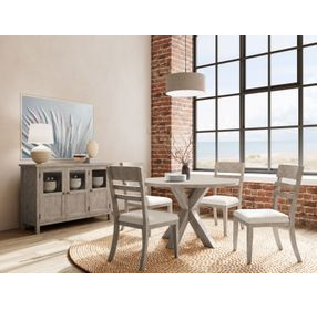 Bennett Beige Upholstered Ladder Back Side Chair Set of 2