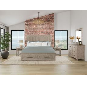 Bennett Frosted Gray King Storage Panel Bed