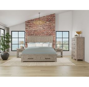 Bennett Frosted Gray 1 Drawer Nightstand with USB Charging